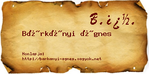 Bárkányi Ágnes névjegykártya