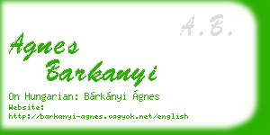 agnes barkanyi business card